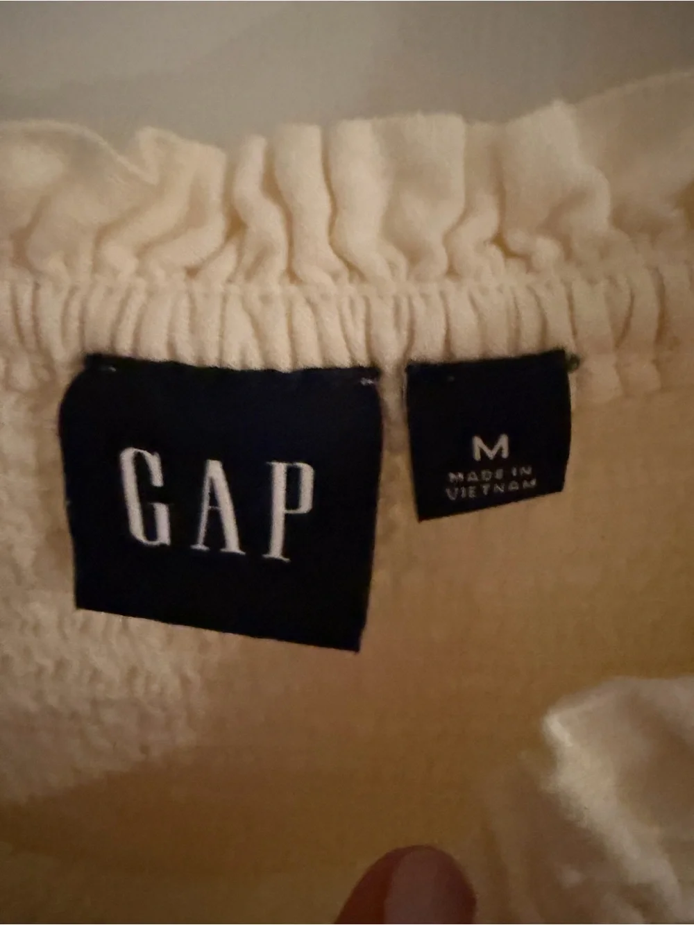 Gap CottageCore Cream Smocked Puff Sleeve Dress